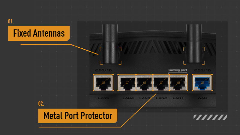 Asus TUF Gaming AX6000 - AX6000 Dual Band | Ultrafast WiFi 6 (802.11ax) | 6 Antenna | Router WiFi có thể mở rộng Asus TUF Gaming AX6000 - AX6000 Dual Band | Ultrafast WiFi 6 (802.11ax) | 6 Antenna | Router WiFi có thể mở rộng