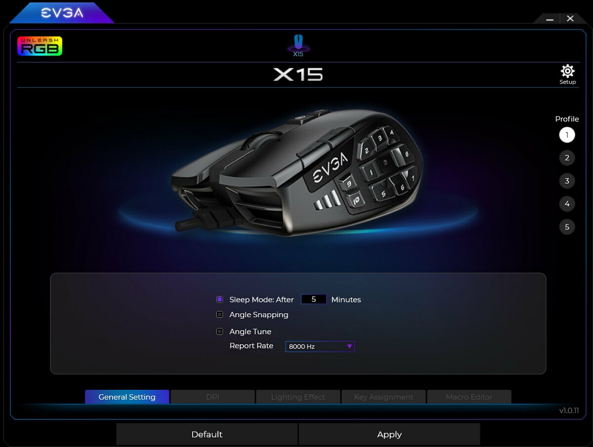 EVGA X15 MMO Gaming Mouse - 8k - Wired - Black - Customizable - 16,000 DPI - 5 Profiles - 20 Buttons - Ergonomic EVGA X15 MMO Gaming Mouse - 8k - Wired - Black - Customizable - 16,000 DPI - 5 Profiles - 20 Buttons - Ergonomic