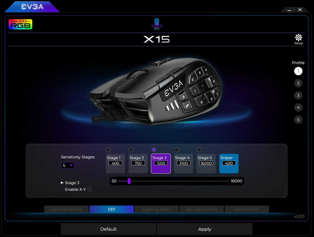 EVGA X15 MMO Gaming Mouse - 8k - Wired - Black - Customizable - 16,000 DPI - 5 Profiles - 20 Buttons - Ergonomic EVGA X15 MMO Gaming Mouse - 8k - Wired - Black - Customizable - 16,000 DPI - 5 Profiles - 20 Buttons - Ergonomic