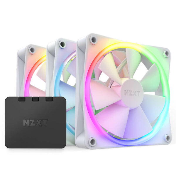 NZXT F120 RGB Triple Pack White - 3 x 120mm RGB Fans & Controller