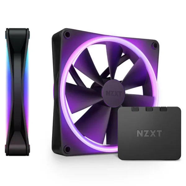 NZXT F140 RGB DUO Twin Pack Black - 2 x 140mm RGB Fans & Controller