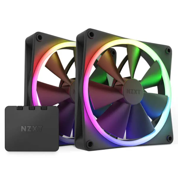 NZXT F140 RGB Twin Pack Black - 2 x 140mm RGB Fans & Controller