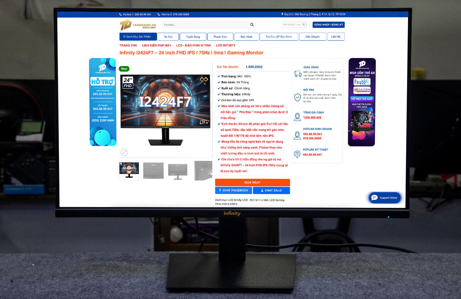 Infinity I2424F7 - 24 Inch FHD IPS | 75Hz | 5ms | Gaming Monitor ...