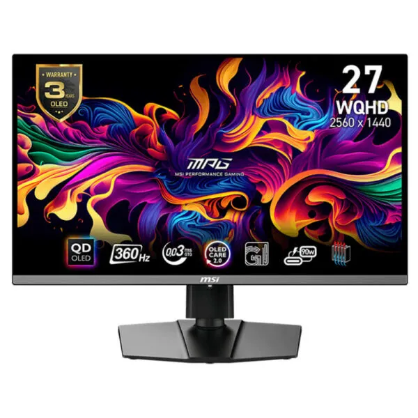 MSI MPG 271QRX QD-OLED - 27 inch WQHD QD-OLED | 360Hz | 0.03ms | Type-C | Gaming Monitor