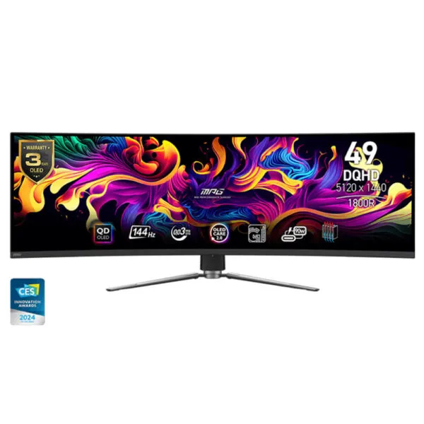 MSI MPG 491CQP QD-OLED - 49 inch DQHD QD-OLED | 144Hz | 0.03ms | Type-C | Curved Monitor