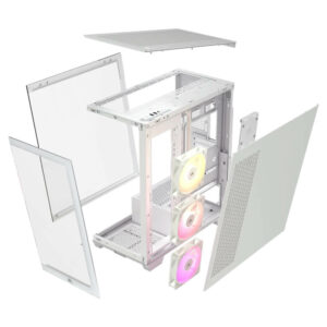 Corsair 3500X ARGB White H6 Corsair 3500X ARGB White - Tempered Glass Mid-Tower PC Case