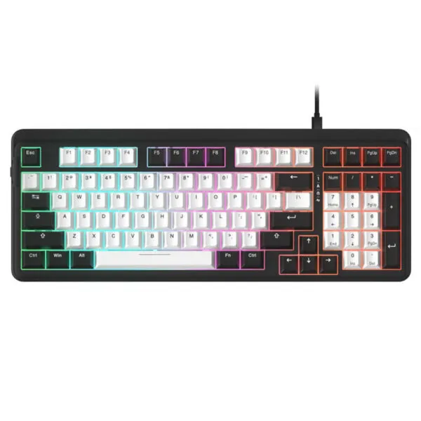 DAREU EK98 White - Black - DareU DREAM Switch | RGB Gaming Wireless Keyboard