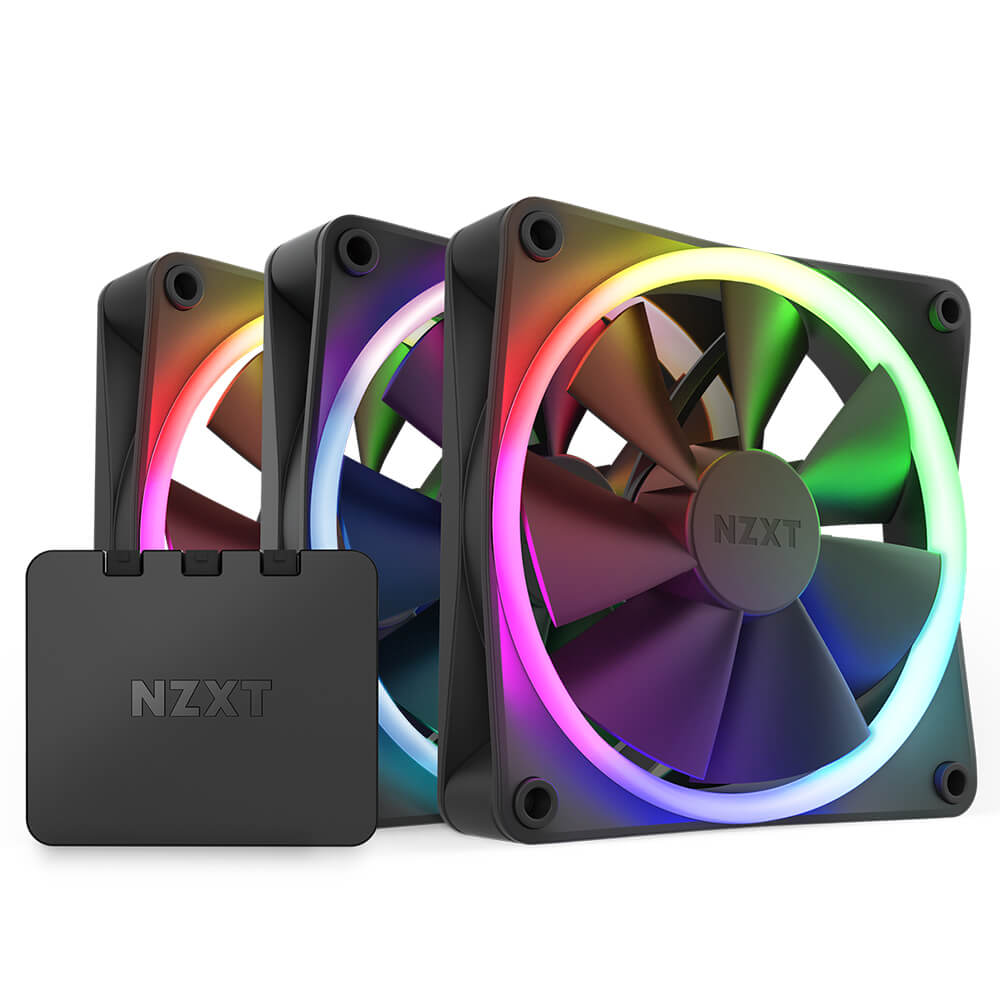 NZXT F120 RGB Triple Pack Black - 3 x 120mm RGB Fans & Controller