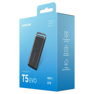 Samsung T5 EVO Portable 8TB Black H3 Samsung T5 EVO Portable 8TB Black - Portable SSD USB 3.2 Gen 1 - MU-PH8T0S/WW