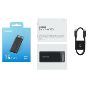 Samsung T5 EVO Portable 8TB Black H4 Samsung T5 EVO Portable 8TB Black - Portable SSD USB 3.2 Gen 1 - MU-PH8T0S/WW