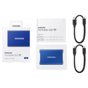 Samsung T7 Portable Blue 1TB H2 Samsung T7 Portable 1TB Blue - Portable SSD USB 3.2 Gen 2 - MU-PC1T0H/WW