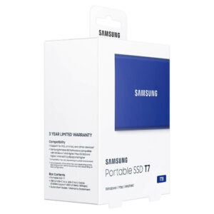Samsung T7 Portable Blue 1TB H3 Samsung T7 Portable 1TB Blue - Portable SSD USB 3.2 Gen 2 - MU-PC1T0H/WW