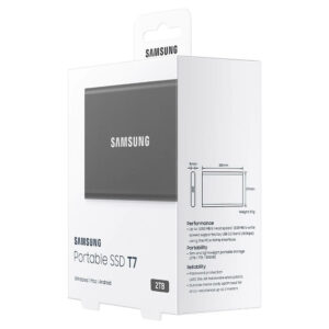 Samsung T7 Portable Gray 2TB H4 Samsung T7 Portable 2TB Gray - Portable SSD USB 3.2 Gen 2 - MU-PC2T0T/WW