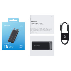 Samsung T5 EVO Portable 4TB Black - Portable SSD USB 3.2 Gen 1 - MU-PH4T0S/WW