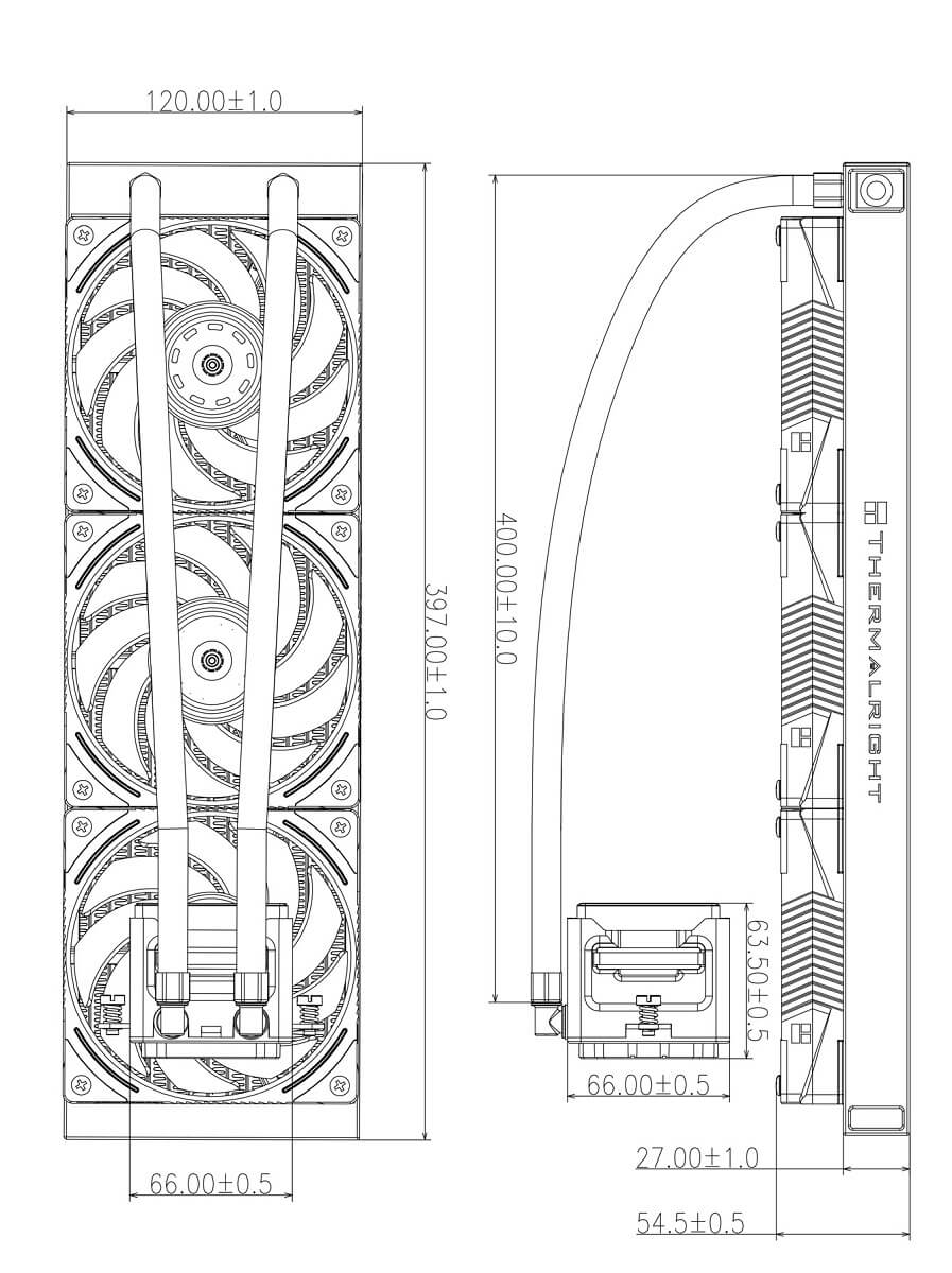 Thermalright Elite Vision 360 ARGB Specs Thermalright Elite Vision 360 BLACK ARGB - AIO CPU Cooler