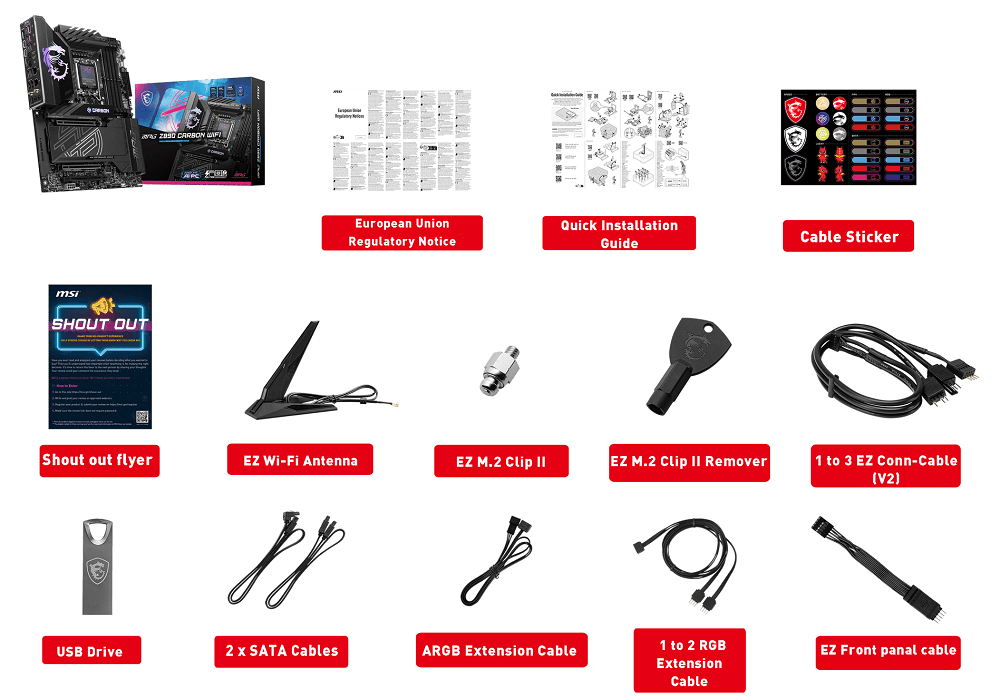 MSI MPG Z890 CARBON WIFI accessory MSI MPG Z890 CARBON WIFI - Socket 1851