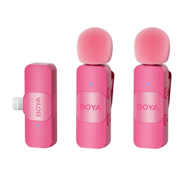 BOYA BY-V2 Pink - Dual-Channel Wireless Microphone