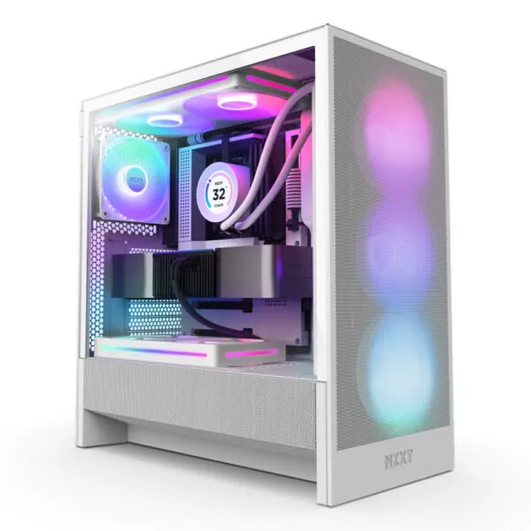 NZXT H5 Flow RGB 2024 - White - Compact Mid-tower Airflow Case