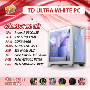 TD ULTRA WHITE (R7-9800X3D, RTX 5070, X870, 64GB DDR5, SSD 1TB)