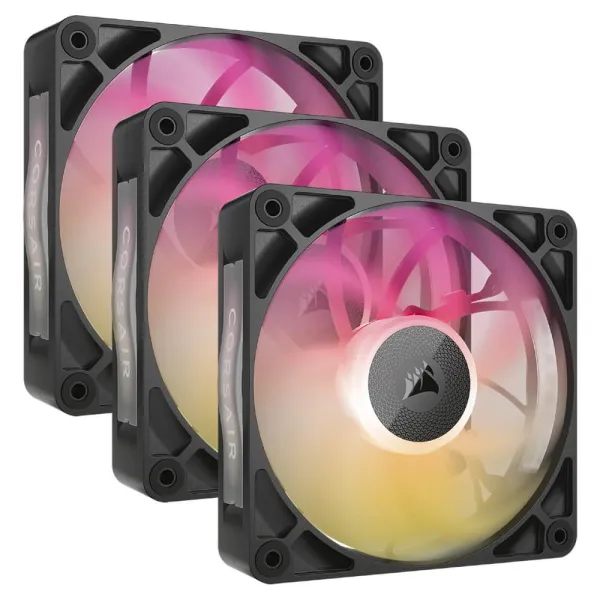 Corsair iCUE LINK RX120 MAX RGB - 120mm PWM Thick Fans – Triple Pack – Black