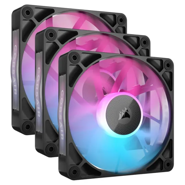 Corsair iCUE LINK RX120 RGB - 120mm PWM Fans – Triple Pack – Black