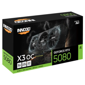 INNO3D GeForce RTX™ 5080 X3 OC H3 INNO3D GeForce RTX™ 5080 X3 OC - 16GB GDDR7
