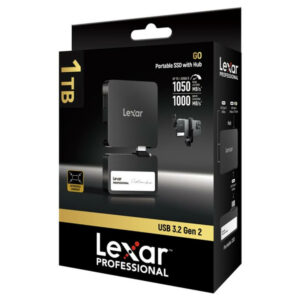 Lexar Professional Go With Hub SL400 1TB Black H6 Lexar Professional Go With Hub SL400 1TB Black - Portable SSD USB 3.2 Gen 2 (LSL400S001T-RNBNG)