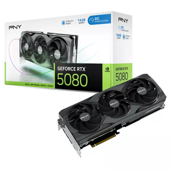 PNY GeForce RTX™ 5080 Overclocked Triple Fan - 16GB GDDR7