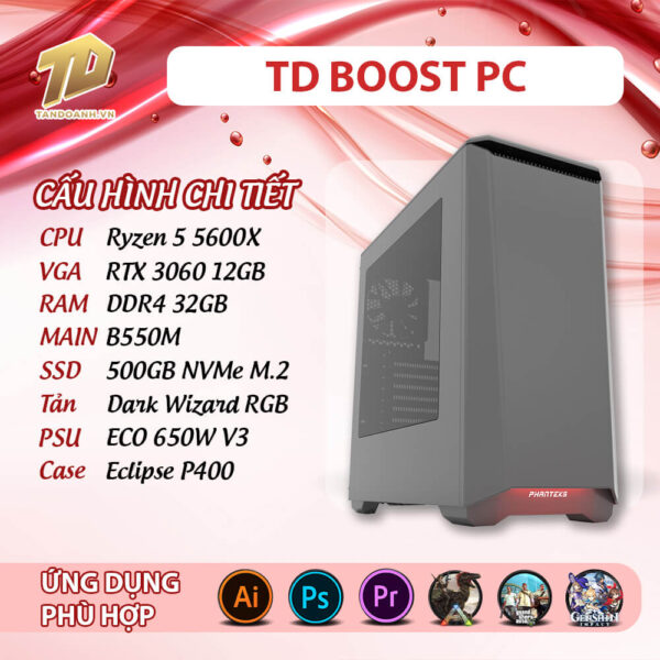 TD Mecha BREAK PC (R5-5600X, B550M, 16GB DDR4, RTX 3070Ti, SSD 512GB)
