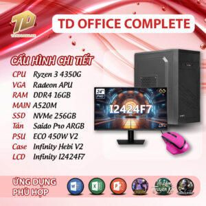 TD OFFICE COMPLETE (R3-4350G, A520M, Ram 16GB, SSD 256GB, MÀN INFINITY I2424F)