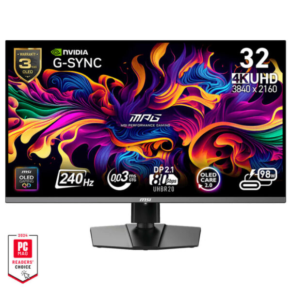 MSI MPG 322URX QD-OLED - 32 inch UHD QD-OLED | 240Hz | 0.03ms | Type-C | Gaming Monitor