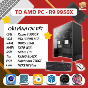 TD AMD PC (R9-9950X, X870E, 32GB DDR5, 3070TI, SSD 1TB)