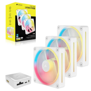 Corsair iCUE LINK LX120-R RGB 120mm PWM Reverse Fans Starter Kit – Triple Pack – White