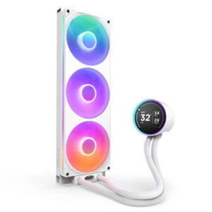NZXT Kraken Elite 420 RGB V2 Matte White - 420mm AIO Liquid Cooler with LCD Display and RGB Fans