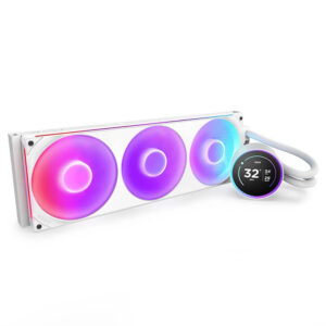 NZXT Kraken Elite 420 RGB V2 Matte White - 420mm AIO Liquid Cooler with LCD Display and RGB Fans