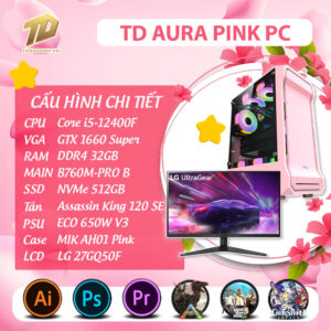 TD AURA PINK PC - i5 12400F - 15.09