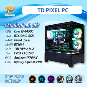TD PIXEL PC (I5-14500, B760M, RTX5060, 32GB DDR4, SSD 1TB)