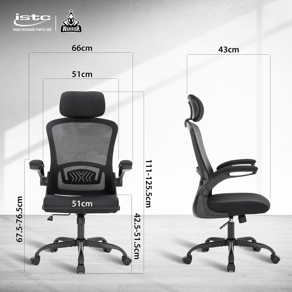 WARRIOR – Pawn series – WEC106 Black H9 WARRIOR – Pawn series – WEC106 Black - Ghế công thái học ergonomic
