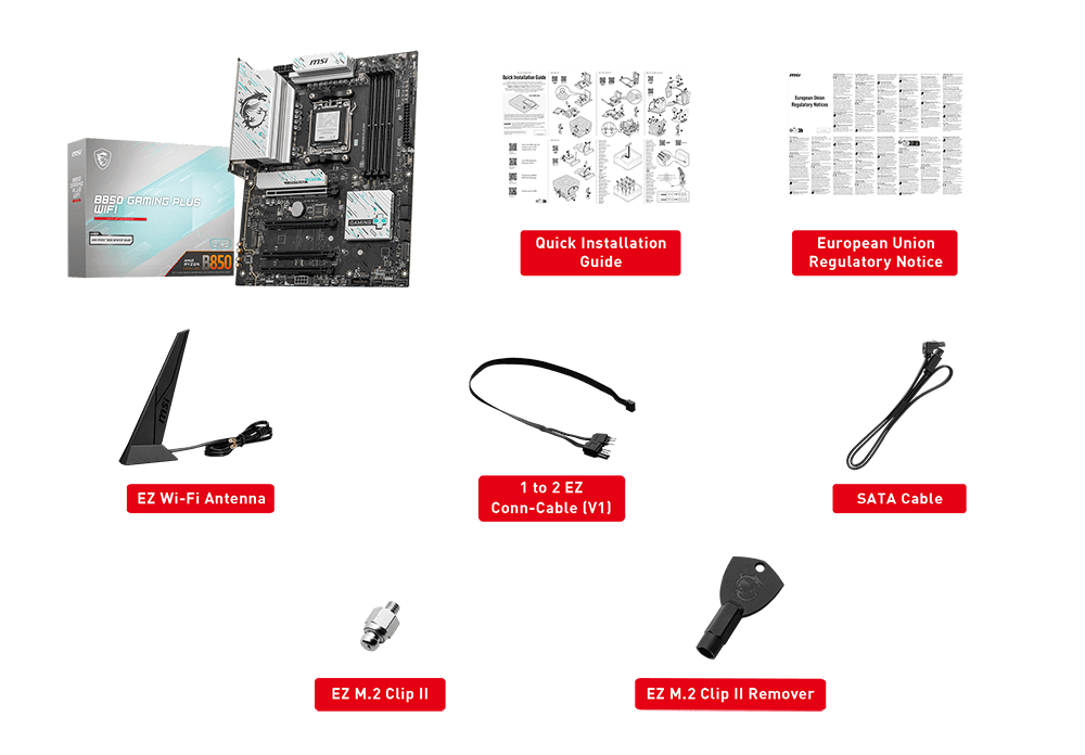 msi b850 gaming plus wifi accessories MSI B850 GAMING PLUS WIFI - Socket AM5