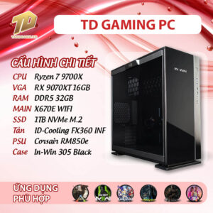 TD PC GAMING (R7-9700X, RX 9070XT, X670E, 32GB DDR5, SSD 1TB)
