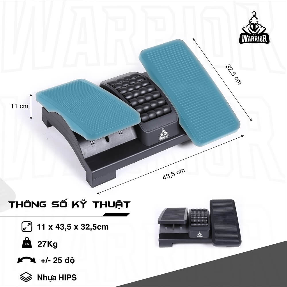 WARRIOR Ergonomic Footrest – WEF200 H10 WARRIOR Ergonomic Footrest – WEF200 - Kê chân công thái học