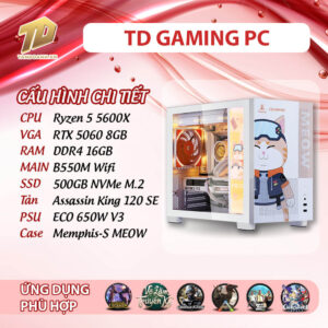 TD PC GAMING (R5-5600X, B550M, Ram 16GB, RTX 5060 8GB, SSD 500GB)