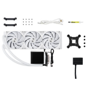 TRYX PANORAMA ARGB 360 White - 360mm L-shaped AMOLED Screen Liquid Cooler