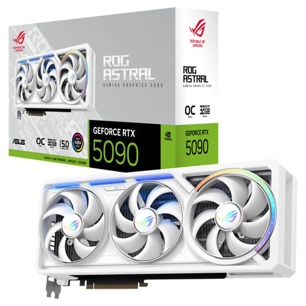 ASUS ROG Astral GeForce RTX 5090 32GB GDDR7 WHITE OC Edition H1 ASUS ROG Astral GeForce RTX™ 5090 32GB GDDR7 WHITE OC Edition- 32GB GDDR7