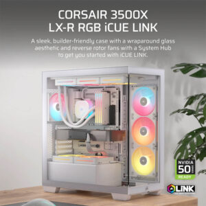 Corsair 3500X LX-R RGB iCUE LINK White - Tempered Glass Mid-Tower PC Case