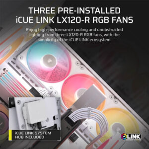 Corsair 3500X LX-R RGB iCUE LINK White - Tempered Glass Mid-Tower PC Case