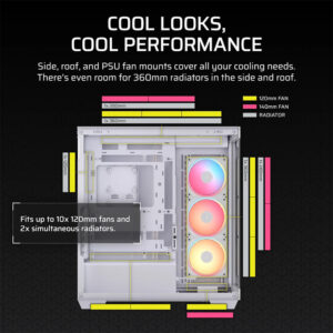 Corsair 3500X LX-R RGB iCUE LINK White - Tempered Glass Mid-Tower PC Case
