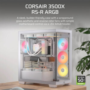 Corsair 3500X RS-R ARGB White - Tempered Glass Mid-Tower PC Case