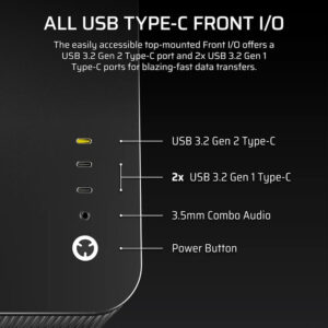 Corsair AIR 5400 LX R RGB iCUE LINK H8 Corsair AIR 5400 LX-R RGB iCUE LINK Black - Triple Chamber Mid-Tower PC Case