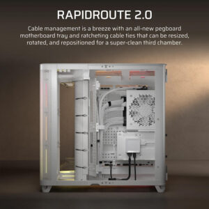 Corsair AIR 5400 LX R RGB iCUE LINK White H7 Corsair AIR 5400 LX-R RGB iCUE LINK White - Triple Chamber Mid-Tower PC Case